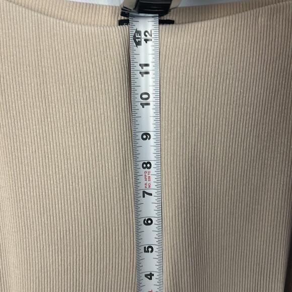 Eileen Fisher XL ribbed knit wide leg crop casual tan pants - Picture 5 of 8